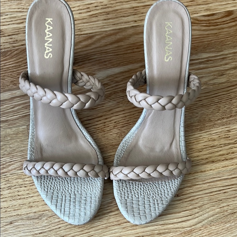 Kaanas Cream Braided Sandals